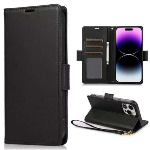Lederhülle Kompatibel mit iPhone 16 Pro Hülle, Premium Flip Handytasche Wallet Handyhülle PU Leder Tasche Case Schutzhülle Kartensteckplätzen für iPhone 16 Pro,Schwarz Lederhülle Kompatibel mit iPhone 16 Pro Hülle, Premium Flip Handytasche Wallet Handyhülle PU Leder Tasche Case Schutzhülle Kartensteckplätzen für iPhone 16 Pro,Schwarz von Ufgoszvp