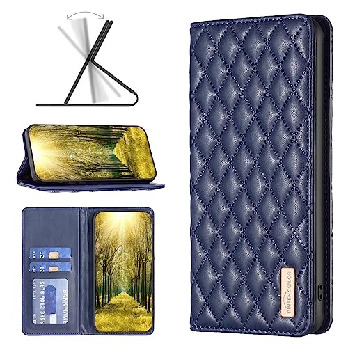 Ufgoszvp Kompatible für Samsung Galaxy A32 5G Hülle Luxury Leder Flip Case Tasche Wallet Handyhülle Kunstleder Bookstyle Brieftasche Schutzhülle Handytasche Kartenfach Ständer Etui,blau von Ufgoszvp