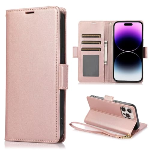 Ufgoszvp Lederhülle Kompatibel mit iPhone 16 Pro Hülle, Premium Flip Handytasche Wallet Handyhülle PU Leder Tasche Case Schutzhülle Kartensteckplätzen für iPhone 16 Pro,Roségold Ufgoszvp Lederhülle Kompatibel mit iPhone 16 Pro Hülle, Premium Flip Handytasche Wallet Handyhülle PU Leder Tasche Case Schutzhülle Kartensteckplätzen für iPhone 16 Pro,Roségold von Ufgoszvp
