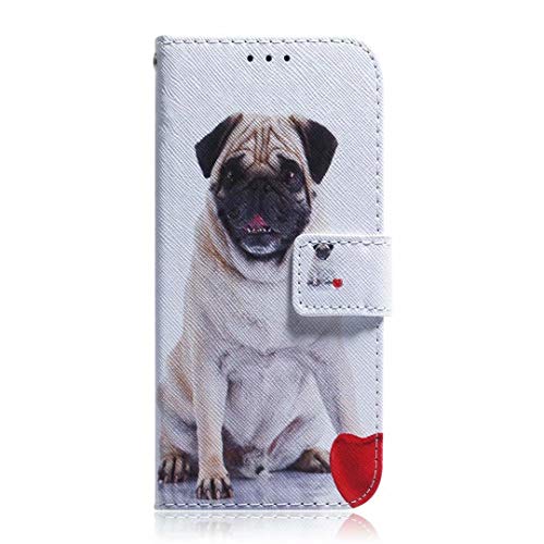 Ufgoszvp Lederhülle für Samsung Galaxy S22 5G Flip Hülle Wallet Case, Samsung Galaxy S22 5G Handyhülle PU Leder Tasche Case Kartensteckplätzen Schutzhülle Kompatibel mit Samsung Galaxy S22 5G Mops von Ufgoszvp