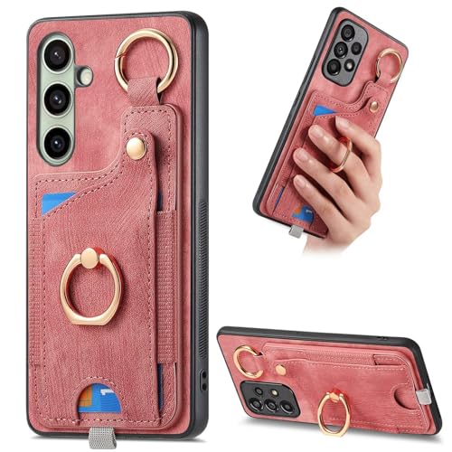 Ufgoszvp Lederhülle für Samsung Galaxy S25 Plus Hülle Leder, Magnet Ring ständer Klapphülle, mit Kartenfach, Flip Handyhülle Etui Handytasche Schutzhülle Tasche für Samsung Galaxy S25 Plus,pink Ufgoszvp Lederhülle für Samsung Galaxy S25 Plus Hülle Leder, Magnet Ring ständer Klapphülle, mit Kartenfach, Flip Handyhülle Etui Handytasche Schutzhülle Tasche für Samsung Galaxy S25 Plus,pink von Ufgoszvp