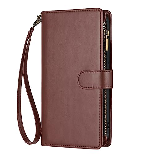 für Samsung Galaxy A20e Hülle Flip Lederhülle, Samsung Galaxy A20e Reißverschluss Handyhülle Book Leder Tasche Case mit Kartenfach und Magnet Ständer Schutzhülle Handytasche für Samsung Galaxy A20e von Ufgoszvp