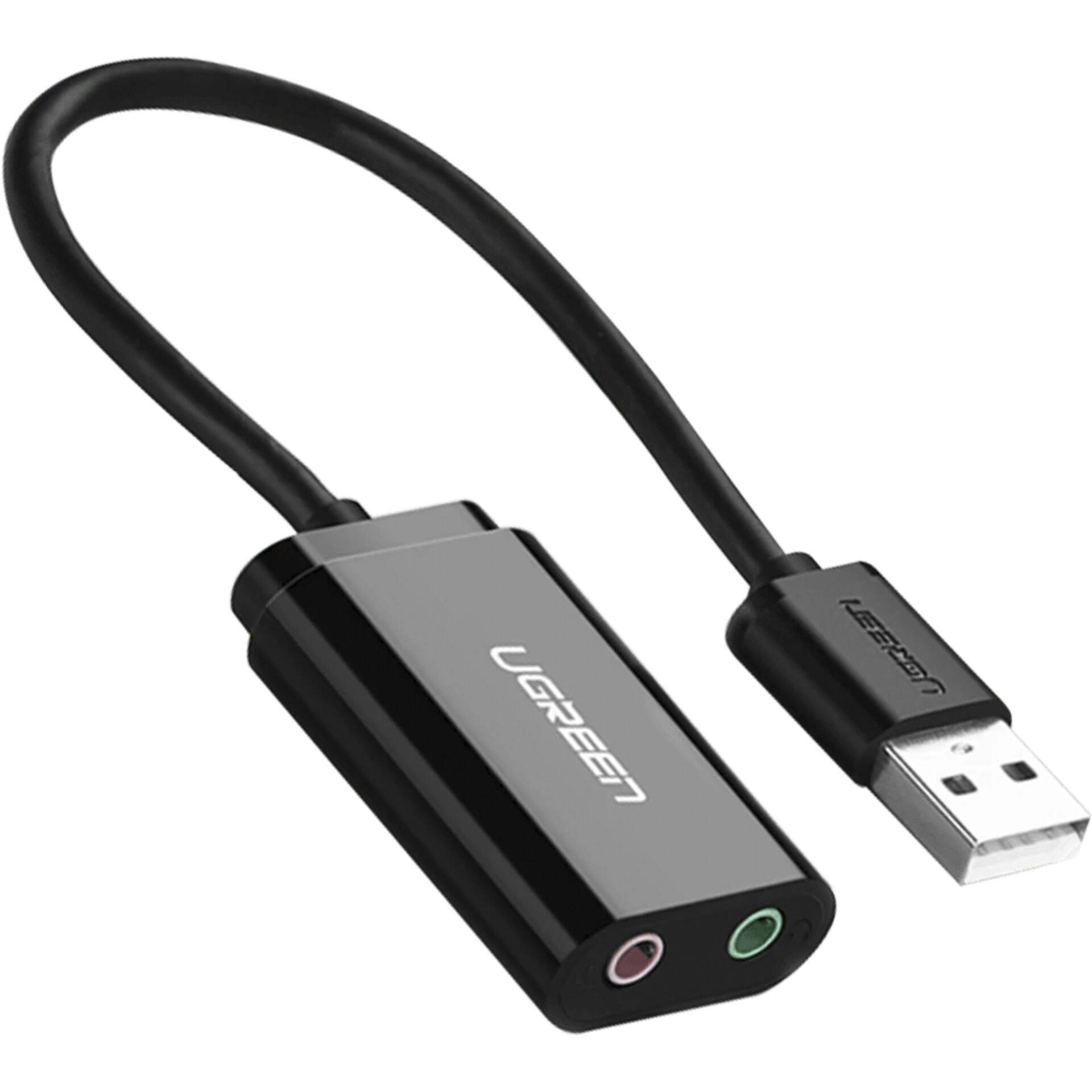 UGREEN USB-A zu 3.5mm External Stereo Sound Adapter, 15cm, schwarz von Ugreen