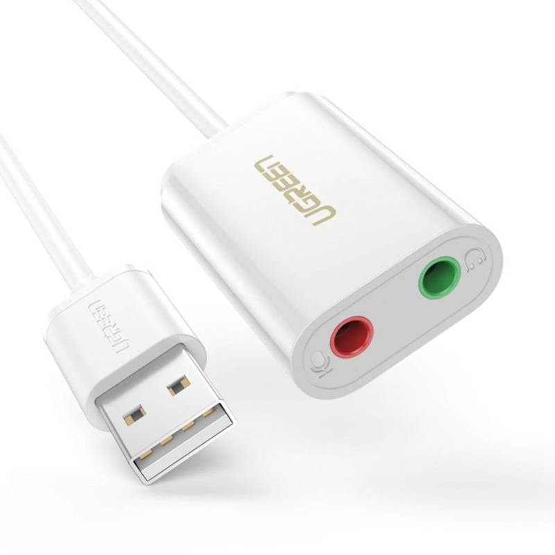 UGREEN USB-A zu 3.5mm External Stereo Sound Adapter weiß 15cm von Ugreen