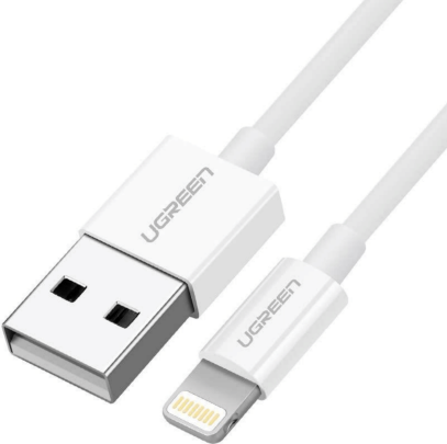 Ugreen cable USB 2.0 A lightning 2m - 5V/2.4A iPhone 7 / 7plus / 6S/ 6 / 6 Plus - iPhone 5s/5c/5 - iPad Mini/Mini 2 - iPad 1 m Weiß (20728) von Ugreen