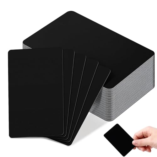 Uhidka 50 Stück Schwarze Visitenkarten Aus Metall, 0,8 mm, Lasergravur, Aluminiumkarten für Haus und Büro Uhidka 50 Stück Schwarze Visitenkarten Aus Metall, 0,8 mm, Lasergravur, Aluminiumkarten für Haus und Büro von Uhidka