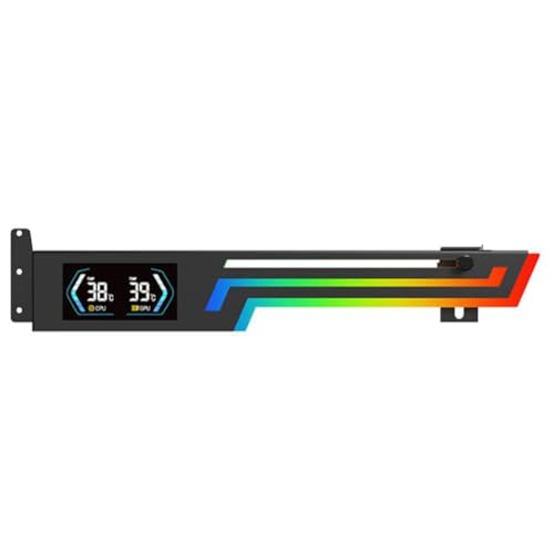 Uhidka ARGB-Grafikkarten-VGA-Halterung mit Temperaturanzeige, Grafikkartenhalterung, 5V 3-Pin Aura SYNC, Höhenverstellbar Uhidka ARGB-Grafikkarten-VGA-Halterung mit Temperaturanzeige, Grafikkartenhalterung, 5V 3-Pin Aura SYNC, Höhenverstellbar von Uhidka