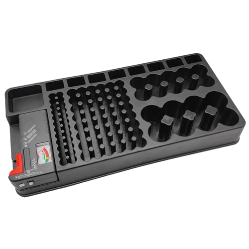 Uhidka Batterieaufbewahrungs-Organizer-Halter mit Tester, Batteriegehäuse-Box-Halterungen mit Batterieprüfer für AAA, AA, CD, 9 V Uhidka Batterieaufbewahrungs-Organizer-Halter mit Tester, Batteriegehäuse-Box-Halterungen mit Batterieprüfer für AAA, AA, CD, 9 V von Uhidka