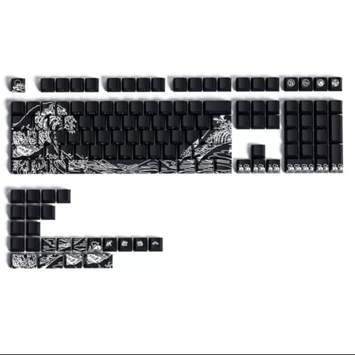Uhidka -E Gradient Red PBT Halbtransparente Seitengravierte Tastenkappen für 60/84/98/108 Mechanische Tastaturen von Uhidka