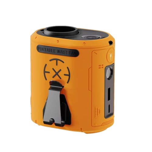 Uhidka Hochgeschwindigkeits-Turbo-Hängeventilator für Den Außenbereich, USB-Powerbank, Windleistung, Taillen-Hängeventilator, Klimaanlage, Gelb von Uhidka