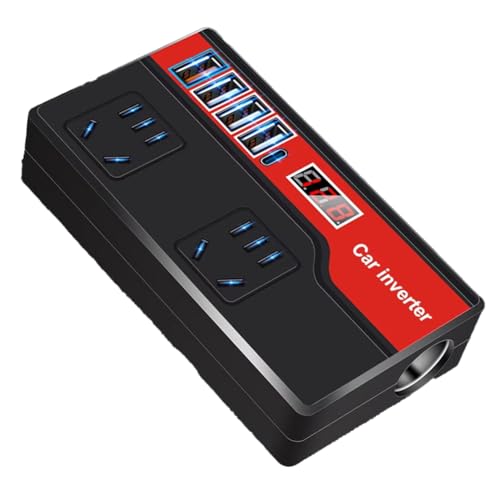 Uhidka Kfz-Spannungswandler 2000W mit 4 USB-Anschlüssen und Steckdosen für Kfz-Adapter, Schwarz Uhidka Kfz-Spannungswandler 2000W mit 4 USB-Anschlüssen und Steckdosen für Kfz-Adapter, Schwarz von Uhidka