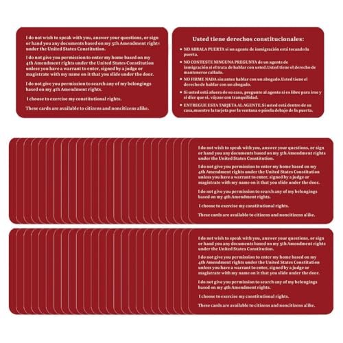 Uhidka Know Your Rights Know Your Rights Card Englisch Spanisch Verfassungsrechte 50 Stück Uhidka Know Your Rights Know Your Rights Card Englisch Spanisch Verfassungsrechte 50 Stück von Uhidka