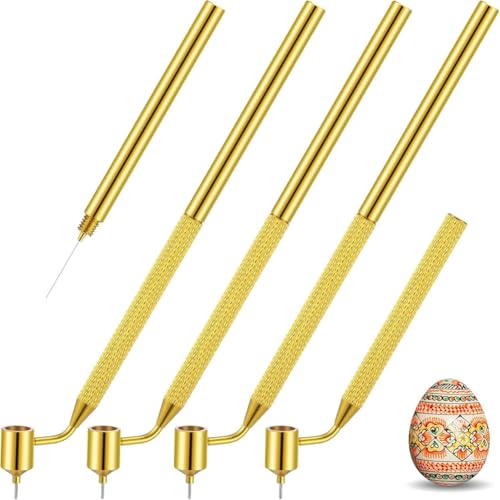 Uhidka Wachsstifte für Eier 0,3 0,4 0,5 0,7 mm Mittel Metall Handwachsstifte für Pysanky-Zubehör von Uhidka