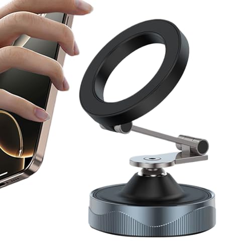 Uhngw Haftmagnethalter Für Smartphones - Magnetische Halterung Mit 360-Grad Rotation | Klappbare Armaturenbrett Halterung & Vakuumsaugnapf Für Alle Handys von Uhngw