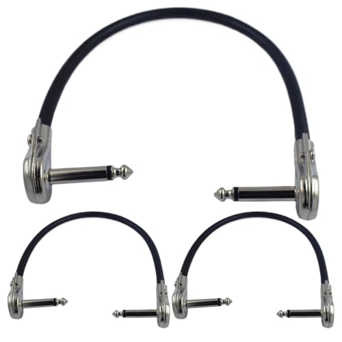 Uhngw Pedalboard-Kabel - 15 cm Gitarren-Patchkabel mit rechtem Winkel,3x Stereo Instrumentenkabel Mit 90 Grad Winkel Für Bühne Studio Uhngw Pedalboard-Kabel - 15 cm Gitarren-Patchkabel mit rechtem Winkel,3x Stereo Instrumentenkabel Mit 90 Grad Winkel Für Bühne Studio von Uhngw