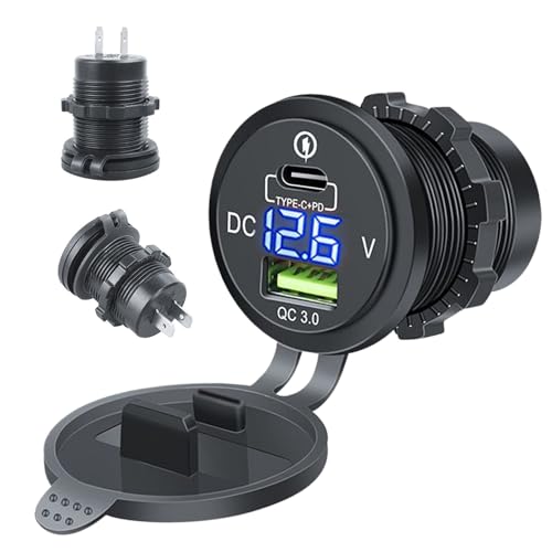 Uhngw Telefonladegerät für Auto, schnelles Ladegerät -Autoadapter,Schnellladetyp C -Auto -Ladegerät - Double Port PD QC Compact Multifunktionaler Stromadapter für Fahrzeugfahrwagen Pendel -Roadtrip von Uhngw