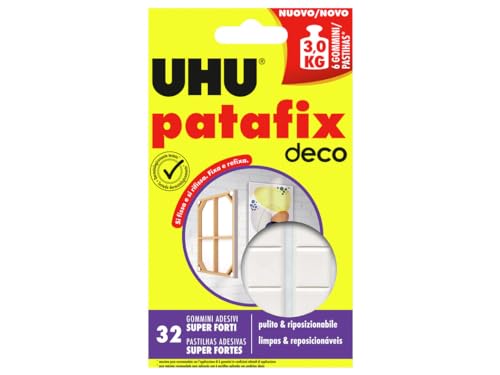 Uhu Patafix Deco, 32 Stück Super starke Klebepads, weiß von UHU