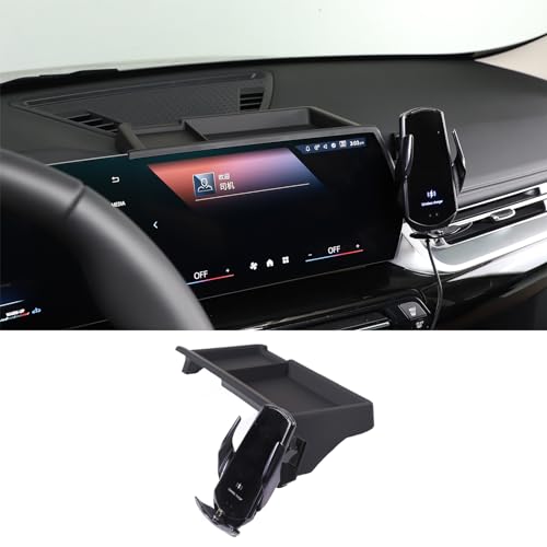 Mittelkonsolen-Organizer, kompatibel mit BMW X1 U11 2023–2024, Navigations-Bildschirm-Rücken-Organizer-Tablett, GPS-Bildschirm, seitliche Handyhalterung, Freisprecheinrichtung, Auto-Telefonhalterung, von Uieohout