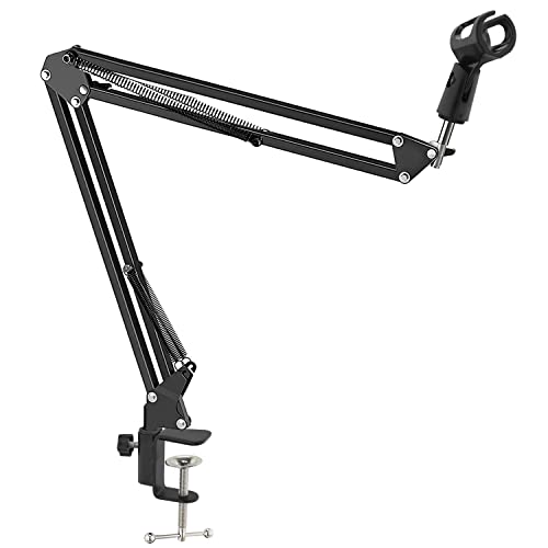 Mikrofon arm, Mikrofonständer, einstellbarer Mikrofonarm, 3/8" auf 5/8" Adapter und Mikrofonclip, Mikrofonarm Geeignet für HyperX QuadCast Blue Yeti Rode Elgato, für Aufnahme Podcasts Streaming von UineHiot