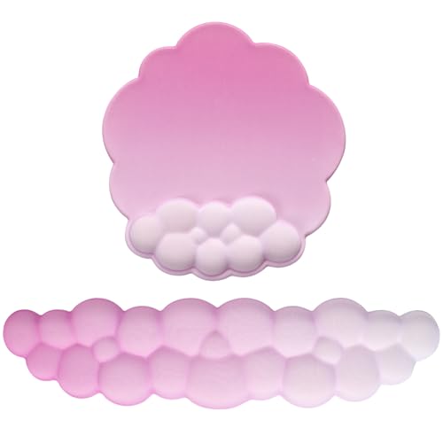 Ergonomisches Mousepads und Tastatur Handballenauflage Set, erhöhte Massage-Design für Schmerzlinderung, Wolke Handgelenkstütze mit Memory-Schaum und rutschfeste Basis für Büro, Gaming und zu Hause Ergonomisches Mousepads und Tastatur Handballenauflage Set, erhöhte Massage-Design für Schmerzlinderung, Wolke Handgelenkstütze mit Memory-Schaum und rutschfeste Basis für Büro, Gaming und zu Hause von Uineer