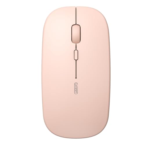 Uineer Bluetooth-Maus, wiederaufladbare, leise kabellose Maus (BT5.2&3.0), kabellose Maus für Laptop, Computer, MacBook, Windows, Mac OS (Pink) von Uineer