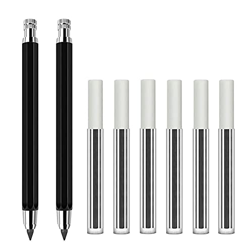 2 StüCk 5,6 Mm Minen Automatischer Mechanischer Druckbleistift mit Spitzer und Kohle Minen Mine, 6 StüCk ZusäTzliche Minen Minen von Uinfhyknd