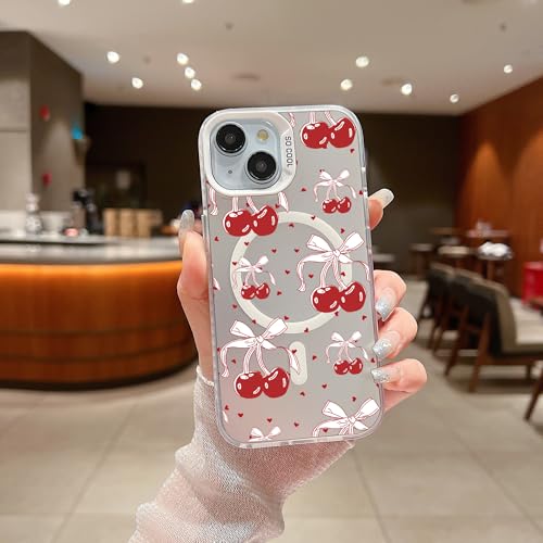 Uioeua Kompatibel mit iPhone 13/14 Hülle, niedliches weißes Herz-Kirsch-Muster mit Laser, glitzernd, glänzende Schutzhülle für Damen und Mädchen, Silikon, stoßfeste Schutzhülle für iPhone 13/14 Uioeua Kompatibel mit iPhone 13/14 Hülle, niedliches weißes Herz-Kirsch-Muster mit Laser, glitzernd, glänzende Schutzhülle für Damen und Mädchen, Silikon, stoßfeste Schutzhülle für iPhone 13/14 von Uioeua