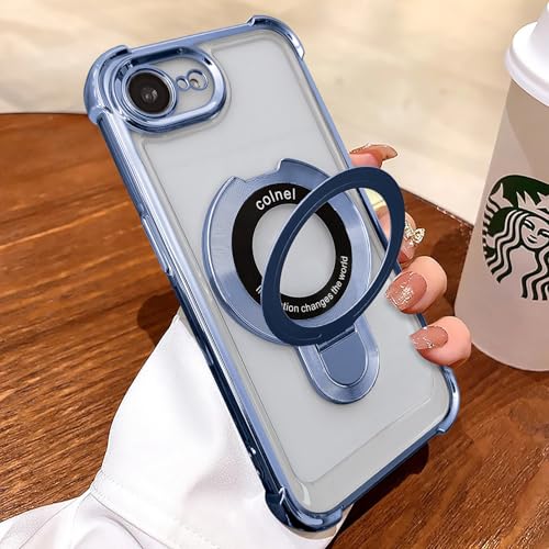 Uioeua Kompatibel mit iPhone 16e Magsafe-Hülle, magnetischer Ring-Ständer und militärischer Fallschutz für Silikon, vier Ecken, stoßfeste Hülle für iPhone 16e, Himmelblau Uioeua Kompatibel mit iPhone 16e Magsafe-Hülle, magnetischer Ring-Ständer und militärischer Fallschutz für Silikon, vier Ecken, stoßfeste Hülle für iPhone 16e, Himmelblau von Uioeua