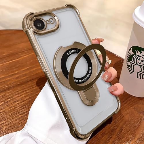 Uioeua Kompatibel mit iPhone 16e Magsafe-Hülle, magnetischer Ring-Ständer und militärischer Fallschutz für Silikon, vier Ecken, stoßfeste Hülle für iPhone 16e, Wüstengold Uioeua Kompatibel mit iPhone 16e Magsafe-Hülle, magnetischer Ring-Ständer und militärischer Fallschutz für Silikon, vier Ecken, stoßfeste Hülle für iPhone 16e, Wüstengold von Uioeua