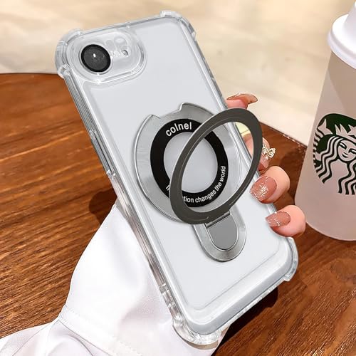 Uioeua Kompatibel mit iPhone 16e Magsafe-Hülle, magnetischer Ring-Ständer und militärischer Fallschutz für Silikon, vier Ecken, stoßfeste Hülle für iPhone 16e, transparent Uioeua Kompatibel mit iPhone 16e Magsafe-Hülle, magnetischer Ring-Ständer und militärischer Fallschutz für Silikon, vier Ecken, stoßfeste Hülle für iPhone 16e, transparent von Uioeua