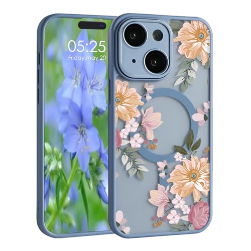 Uioeua Magnetische Blumen-Schutzhülle für iPhone 15 Plus, niedliches, klares, mattiertes Blumenmuster mit Objektivschutz, kompatibel mit MagSafe für Damen und Mädchen, Hülle für iPhone 15 Plus, Wild Uioeua Magnetische Blumen-Schutzhülle für iPhone 15 Plus, niedliches, klares, mattiertes Blumenmuster mit Objektivschutz, kompatibel mit MagSafe für Damen und Mädchen, Hülle für iPhone 15 Plus, Wild von Uioeua