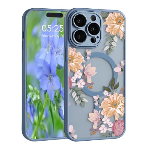 Uioeua Magnetische Blumen-Schutzhülle für iPhone 15 Pro, niedliches, klares, mattiertes Blumenmuster mit Objektivschutz, kompatibel mit MagSafe für Damen und Mädchen, Schutzhülle für iPhone 15 Uioeua Magnetische Blumen-Schutzhülle für iPhone 15 Pro, niedliches, klares, mattiertes Blumenmuster mit Objektivschutz, kompatibel mit MagSafe für Damen und Mädchen, Schutzhülle für iPhone 15 von Uioeua