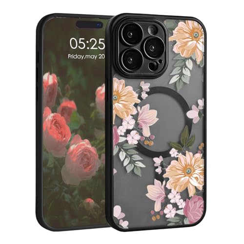 Uioeua Magnetische Blumen-Schutzhülle für iPhone 16 Pro, niedliches, klares, mattiertes Blumenmuster mit Objektivschutz, kompatibel mit MagSafe für Damen und Mädchen, Hülle für iPhone 16 Pro-Wild Uioeua Magnetische Blumen-Schutzhülle für iPhone 16 Pro, niedliches, klares, mattiertes Blumenmuster mit Objektivschutz, kompatibel mit MagSafe für Damen und Mädchen, Hülle für iPhone 16 Pro-Wild von Uioeua