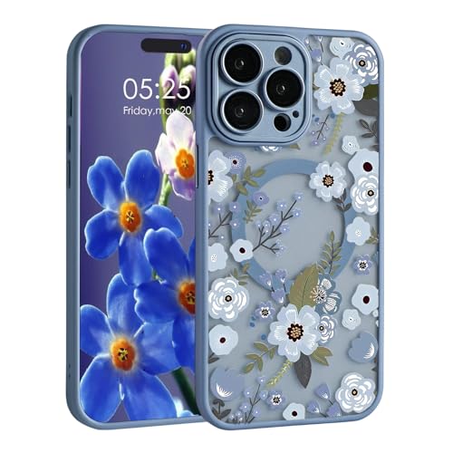 Uioeua Magnetische Blumen-Schutzhülle für iPhone 16 Pro, niedliches, klares, mattiertes Blumenmuster mit Objektivschutz, kompatibel mit MagSafe für Damen und Mädchen, Schutzhülle für iPhone 16 Pro Uioeua Magnetische Blumen-Schutzhülle für iPhone 16 Pro, niedliches, klares, mattiertes Blumenmuster mit Objektivschutz, kompatibel mit MagSafe für Damen und Mädchen, Schutzhülle für iPhone 16 Pro von Uioeua