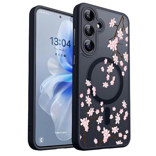 Uioeua Magnetische Schutzhülle für Samsung Galaxy S24, Ctue BlossomFlower Blumenmuster, mattierte Schale mit Fallschutz in Militärqualität, schlanke, durchscheinende, matte Hülle für Samsung Galaxy Uioeua Magnetische Schutzhülle für Samsung Galaxy S24, Ctue BlossomFlower Blumenmuster, mattierte Schale mit Fallschutz in Militärqualität, schlanke, durchscheinende, matte Hülle für Samsung Galaxy von Uioeua