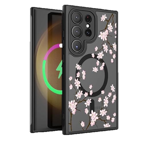 Uioeua Magnetische Schutzhülle für Samsung Galaxy S24 Ultra, Ctue BlossomFlower Blumenmuster Frosted Shell mit Fallschutz in Militärqualität, schlanke, durchscheinende, matte Hülle für Samsung Galaxy Uioeua Magnetische Schutzhülle für Samsung Galaxy S24 Ultra, Ctue BlossomFlower Blumenmuster Frosted Shell mit Fallschutz in Militärqualität, schlanke, durchscheinende, matte Hülle für Samsung Galaxy von Uioeua