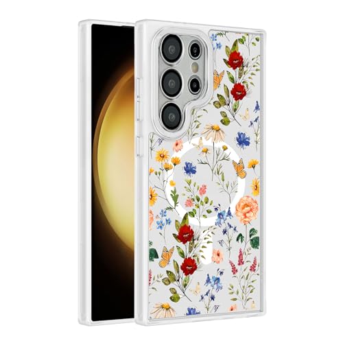 Uioeua Magnetische Schutzhülle für Samsung Galaxy S24 Ultra, Ctue-Zweig-Blumenmuster, mattierte Schale mit Fallschutz in Militärqualität, schlanke, durchscheinende, matte Schutzhülle für Samsung Uioeua Magnetische Schutzhülle für Samsung Galaxy S24 Ultra, Ctue-Zweig-Blumenmuster, mattierte Schale mit Fallschutz in Militärqualität, schlanke, durchscheinende, matte Schutzhülle für Samsung von Uioeua