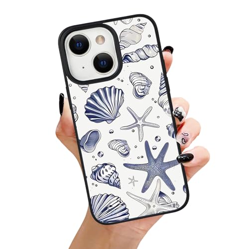 Uioeua Magnetische Schutzhülle für iPhone 14 Plus, niedliche Küstenstrände, Sommer, blaue Muschel, Ästhetik, kompatibel mit Magsafe, für Damen und Mädchen, Silikon, stoßfest, für iPhone 14 Plus, Blau Uioeua Magnetische Schutzhülle für iPhone 14 Plus, niedliche Küstenstrände, Sommer, blaue Muschel, Ästhetik, kompatibel mit Magsafe, für Damen und Mädchen, Silikon, stoßfest, für iPhone 14 Plus, Blau von Uioeua