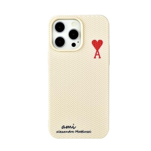Uioeua Schutzhülle für iPhone 14 Pro, süßes Liebesherz-Design-Muster, 3D-geflochtenes Geflecht, weich, dünn, Silikon, stoßfest, Weiß Uioeua Schutzhülle für iPhone 14 Pro, süßes Liebesherz-Design-Muster, 3D-geflochtenes Geflecht, weich, dünn, Silikon, stoßfest, Weiß von Uioeua