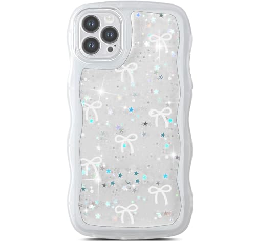 Uioeua Schutzhülle für iPhone 14 Pro Max, niedliche, gelockte, gewellte Hülle, niedliche Schleife und Glitzer, glitzernd, glänzendes Sternenmuster, für Damen und Mädchen, stoßfeste Silikon-Schutzhülle Uioeua Schutzhülle für iPhone 14 Pro Max, niedliche, gelockte, gewellte Hülle, niedliche Schleife und Glitzer, glitzernd, glänzendes Sternenmuster, für Damen und Mädchen, stoßfeste Silikon-Schutzhülle von Uioeua