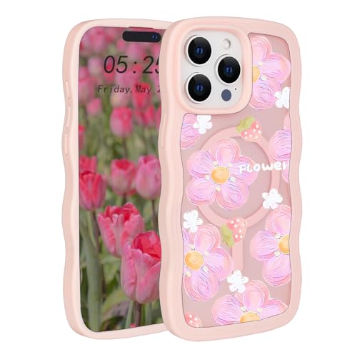 Uioeua Schutzhülle für iPhone 14 Pro Max, niedliches rosa Blumenmuster mit Wellenrahmen, durchscheinende, matte Rückseite, Silikon, für Damen und Mädchen, Güteklasse für iPhone 14 Pro Max Uioeua Schutzhülle für iPhone 14 Pro Max, niedliches rosa Blumenmuster mit Wellenrahmen, durchscheinende, matte Rückseite, Silikon, für Damen und Mädchen, Güteklasse für iPhone 14 Pro Max von Uioeua