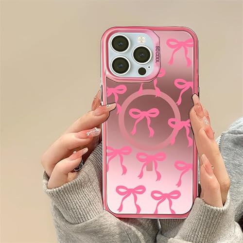 Uioeua Schutzhülle für iPhone 14 Pro Max, süßes rosa Schleifenmuster mit Laser, glitzernd, glänzend, für Damen und Mädchen, Silikon, stoßfest, für iPhone 14 Pro Max, Schleife Uioeua Schutzhülle für iPhone 14 Pro Max, süßes rosa Schleifenmuster mit Laser, glitzernd, glänzend, für Damen und Mädchen, Silikon, stoßfest, für iPhone 14 Pro Max, Schleife von Uioeua