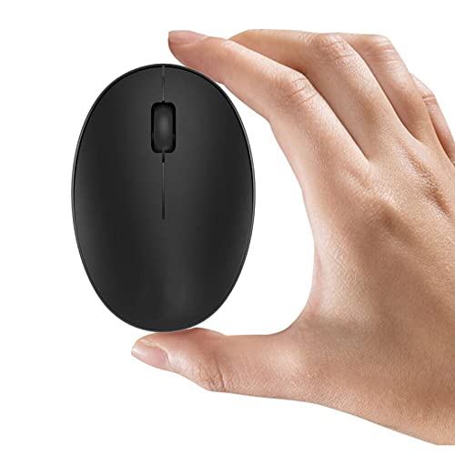 Uiosmuph Mini Kleine Maus Kabellos Wiederaufladbar Computer Maus, 2.4GHz Optische Travel Silent Maus Drahtlose mit USB Empfänger automatisch Schlafen 3 Tasten 1000 DPI für Laptop/PC/MAC (Schwarz) von Uiosmuph