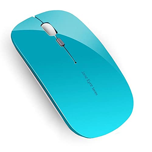 Uiosmuph Q5 Kabellos Maus, Wiederaufladbar Funkmaus 2.4G Leise Funkmaus Ultra Dünn Wireless Computermaus 1600 DPI Mit Mäuse mit USB-Empfänger Typ C für Laptop, PC, Linux (Blau) von Uiosmuph