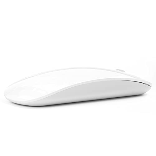 Uiosmuph U30 Bluetooth Maus Kabellose, Wiederaufladbare Leise (BT5.1+ BT5.1+ USB) Funkmaus Laptop Wireless Mouse Empfänger Typ C Kompatibilität mit Windows/Linux/Mac/PC (Weiß) von Uiosmuph