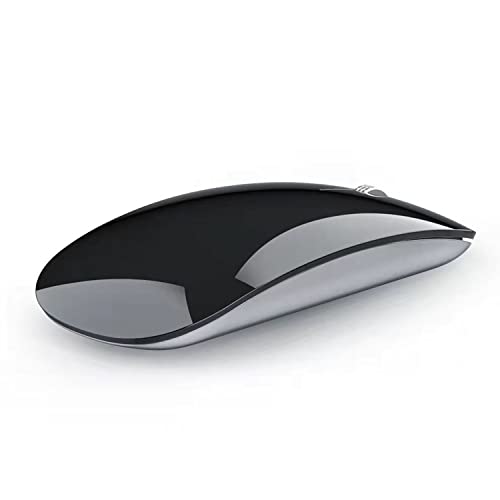Uiosmuph U30 Bluetooth Maus Kabellose, Wiederaufladbare Leise (BT5.1+ BT5.1+ USB) Funkmaus Laptop Wireless Mouse Empfänger Typ C Kompatibilität mit Windows/Linux/Mac/PC (schwarz) von Uiosmuph