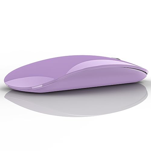 Uiosmuph U58 Kabellose Maus, 2.4G Laptop Mäuse Leise Funkmaus Ultra Slim Wireless Mouse 1600DPI für USB Empfänger mit Typ C Kompatibilität mit Windows/Mabook/Linux/Mac(Purple) von Uiosmuph