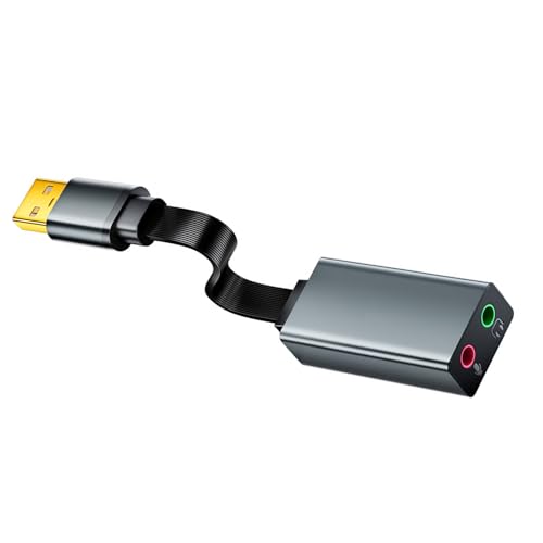 3,5 mm USB-Soundkarten-Adapter für Metallgehäuse, kompatibel mit Kopfhörer und Mikrofon von Uitndvyte