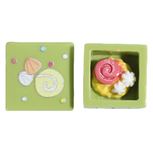 Uitndvyte Rückseitenschale, dekoratives Accessoire, Handyhülle, 3D-Kuchenbox, Modell, Ornament, Charm, Harz, Desserts von Uitndvyte
