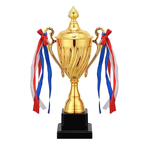 Ujjdwiurgh 1 Stück Gold-Trophäe und Medaillen-Match-Trophäe für Sportturniere, Preiswettbewerbe, Wettbewerbe, Fußball-Fußball-Liga 40 cm von Ujjdwiurgh